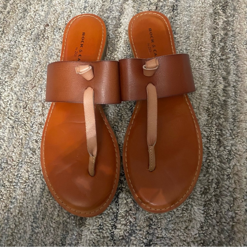 Rock & Candy Tan Slide Sandals